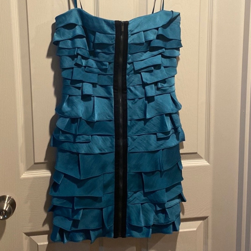 Tiered Strapless Ruffle Mini Dress - Size 8. Excellent condition!